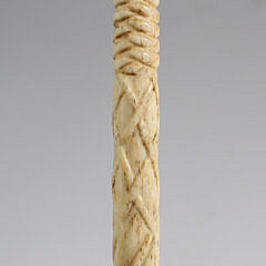 Whaler Made Compressed Ball Walking Stick, 19th Century