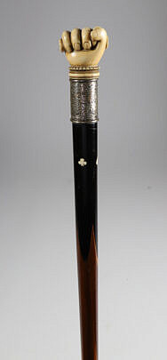 Whaler Made Clenched Fist Walking Stick, 19th Century