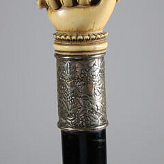 Whaler Made Clenched Fist Walking Stick, 19th Century