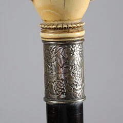 Whaler Made Clenched Fist Walking Stick, 19th Century