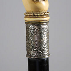Whaler Made Clenched Fist Walking Stick, 19th Century