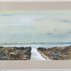 Donovan Watercolor On Paper "View Of Brant Point From Shimmo"