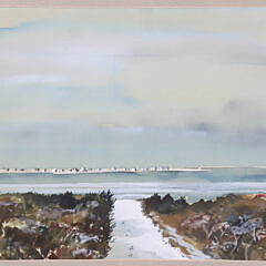 Donovan Watercolor on Paper “View Of Brant Point From Shimmo”