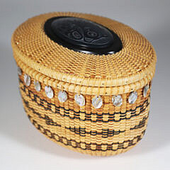 Joan Brink Nantucket Style Covered Basket, circa 2000