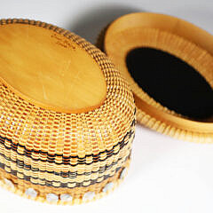 Joan Brink Nantucket Style Covered Basket, circa 2000