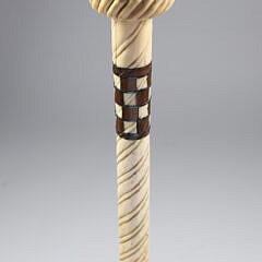 Whaler Made Bugle Braid Grip Walking Stick, mid 19th Century