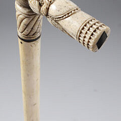 Whale Bone Figural Cane, 19th Century