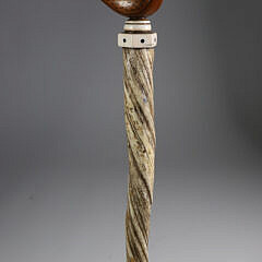 Whaler Made Boxwood and Narwal Cane, 19th Century
