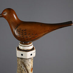 Whaler Made Boxwood Dove Grip Narwhal Cane, 19th Century