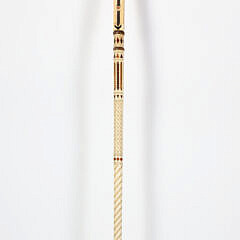 Masterfully Carved Whaler Capstan Knob Walking Stick, early 19th Century