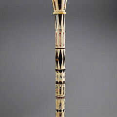 Whaler Made Clenched Fist With Snake Walking Stick