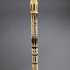Whaler Made Clenched Fist With Snake Walking Stick, early 19th Century