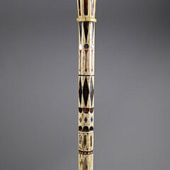Whaler Made Clenched Fist With Snake Walking Stick, early 19th Century