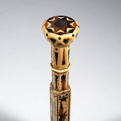 American Whaler Made Crown Grip Walking Stick, early 19th Century