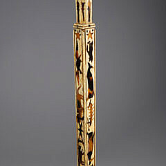 American Whaler Made Crown Grip Walking Stick, early 19th Century