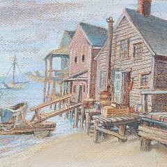 Ira Berlow Pastel On Paper “North Wharf Looking Toward Steamboat Wharf”