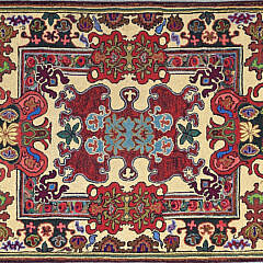 Fine Floral Hooked Runner 19 Century