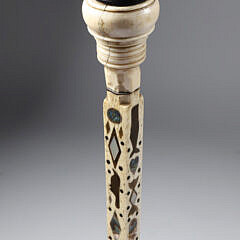 Whaler Made Knob Grip Walking Stick, mid 19th Century