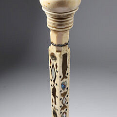 Whaler Made Knob Grip Walking Stick, mid 19th Century