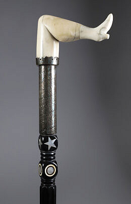 Whale Made "Naughty Nellie" Cane, 19th Century