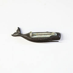 Charlie Sayle Sr. Carved Ebony Sperm Whale Pin
