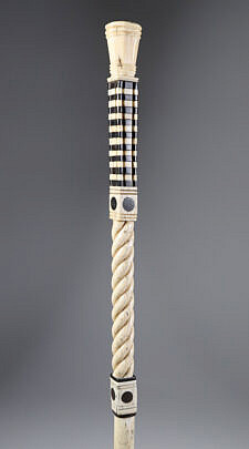 Whaler Made Capstan Knob Walking Stick, 19th Century