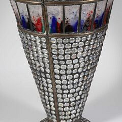 Colossal 20th Century Mosaic Leaded Glass Vase Of Classic Form