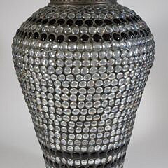 Colossal 20th Century Mosaic Leaded Glass Covered Urn