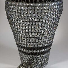 Colossal 20th Century Mosaic Leaded Glass Covered Urn, circa 1998