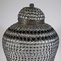 Colossal 20th Century Mosaic Leaded Glass Covered Urn, circa 1998