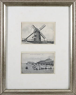 Two Framed Nantucket Postcards