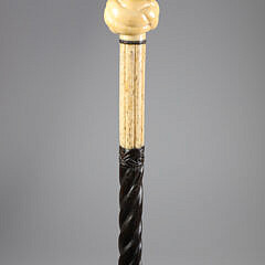 Whaler Made Monkey Fist Grip Walking Stick, 19th Century