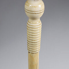 Whaler Made Ball Grip Narwhal Walking Stick, 19th Century