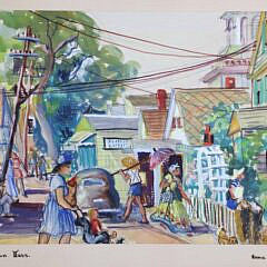 Anne Maggie Watercolor on Paper “Provincetown Mass.”, circa 1939