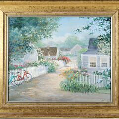 R. Anderson Oil On Canvas "Down A Little Lane Sconset", circa 1969