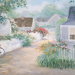 R. Anderson Oil on Canvas “Down a Little Lane Sconset”, circa 1969