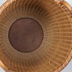 Antique Tall Double Handle Nantucket Waste Basket, circa 1910-1920