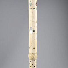 Whaler Made Octagonal Crown Walking Stick, mid 19th Century
