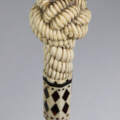 Whaler Made Monkey Fist Walking Stick, mid 19th Century
