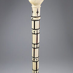 Whale Made Clenched Fist Grip Walking Stick, mid 19th Century