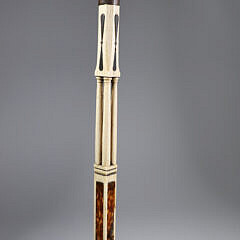 Whaler Made Crown Pommel Architectural Walking Stick, mid 19th Century