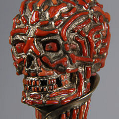 Silver and Coral Skull Grip Walking Stick by Giuseppe Caltagirone, Sicily, Italy c. 1790-1810