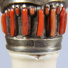 Silver and Coral Skull Grip Walking Stick by Giuseppe Caltagirone, Sicily, Italy c. 1790-1810