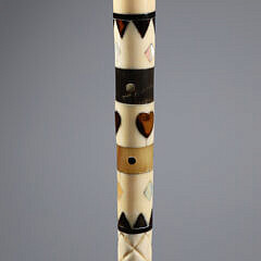 Whaler Made Petite Lady’s Turks Head Knob Grip Walking Stick, early 19th Century