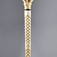Whaler Made Clenched Fist Walking Stick, Mid 19th Century