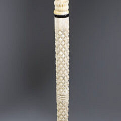 Whaler Made Clenched Fist Walking Stick, mid 19th Century