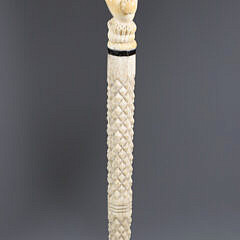 Whaler Made Clenched Fist Walking Stick, mid 19th Century