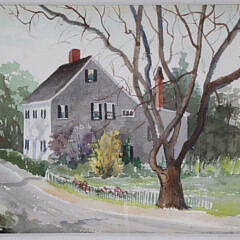 Watercolor on Paper “Nantucket Street Scene”