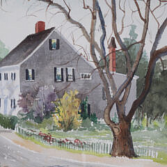 Watercolor on Paper “Nantucket Street Scene”