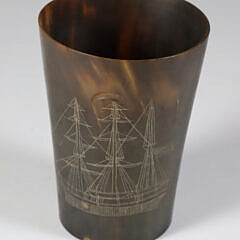 9-4922 Scrimshaw Horn Cup Sarah Hale A 0412 JPG